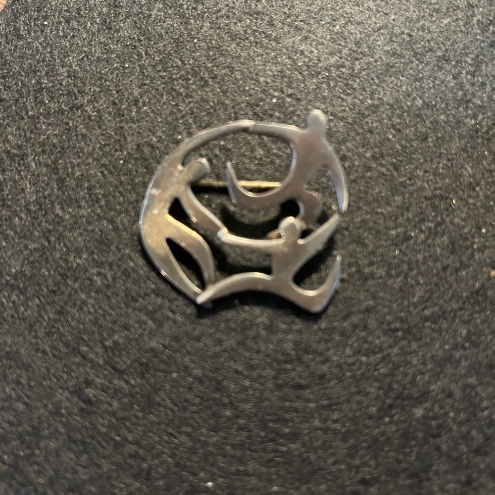 Sterling Silver FF Family Brooch